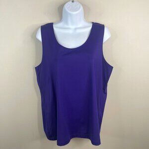 Chico's Tank Top Womens 3 Xlarge Purple Stretch Knit Travel Layering Capsule
